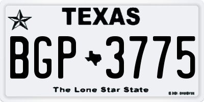 TX license plate BGP3775