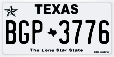 TX license plate BGP3776