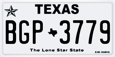 TX license plate BGP3779