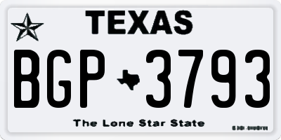 TX license plate BGP3793
