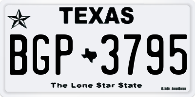 TX license plate BGP3795