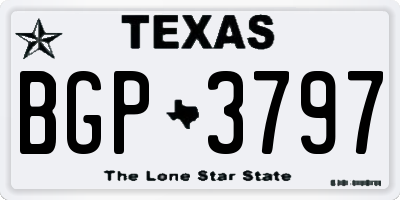 TX license plate BGP3797