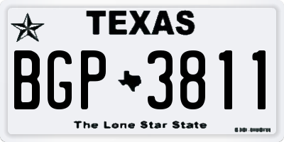 TX license plate BGP3811