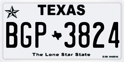 TX license plate BGP3824