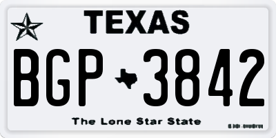 TX license plate BGP3842