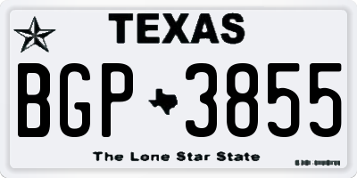 TX license plate BGP3855