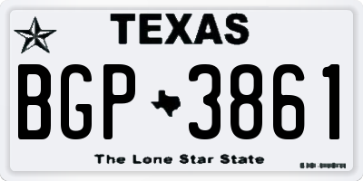 TX license plate BGP3861