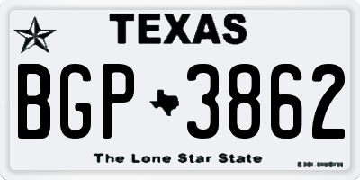 TX license plate BGP3862
