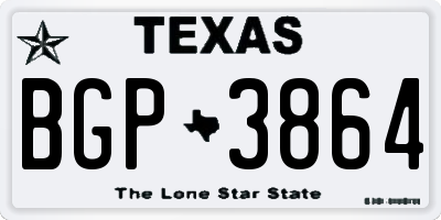 TX license plate BGP3864