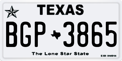 TX license plate BGP3865