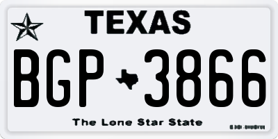 TX license plate BGP3866