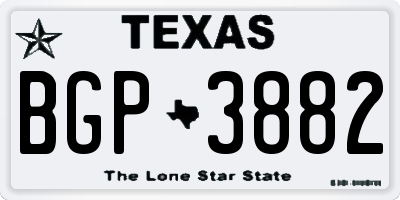 TX license plate BGP3882