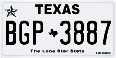 TX license plate BGP3887