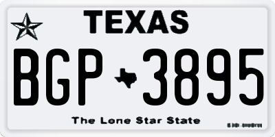 TX license plate BGP3895