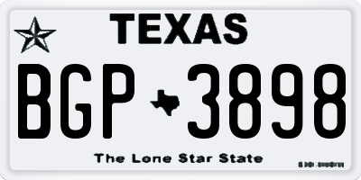 TX license plate BGP3898