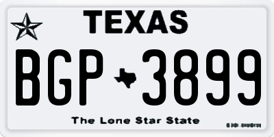 TX license plate BGP3899