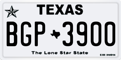 TX license plate BGP3900