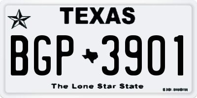 TX license plate BGP3901