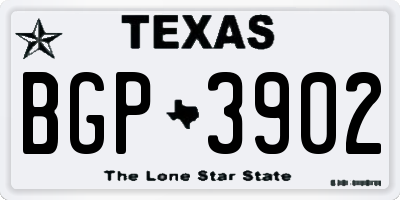 TX license plate BGP3902