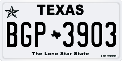 TX license plate BGP3903