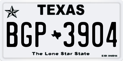 TX license plate BGP3904