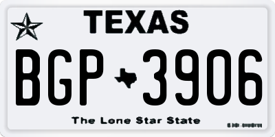 TX license plate BGP3906