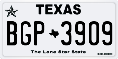 TX license plate BGP3909