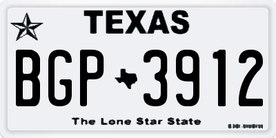TX license plate BGP3912