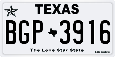 TX license plate BGP3916