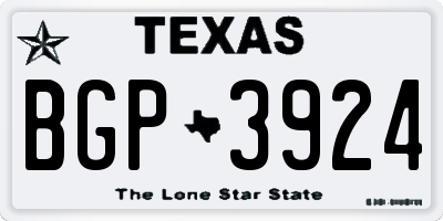 TX license plate BGP3924