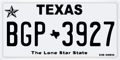 TX license plate BGP3927