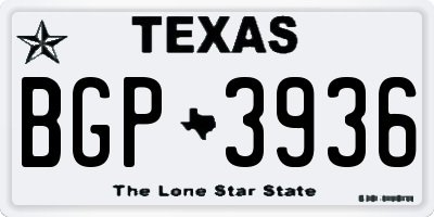 TX license plate BGP3936