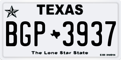 TX license plate BGP3937