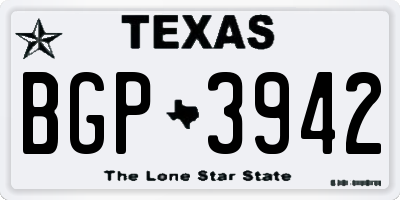 TX license plate BGP3942