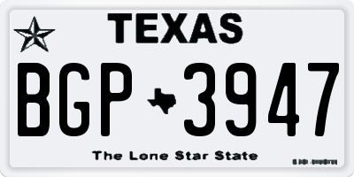 TX license plate BGP3947