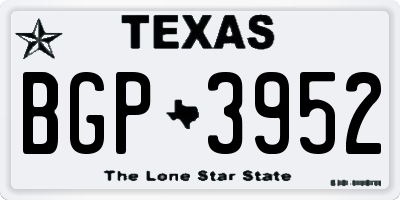 TX license plate BGP3952