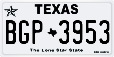 TX license plate BGP3953