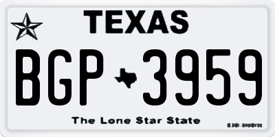 TX license plate BGP3959