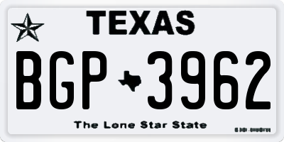 TX license plate BGP3962