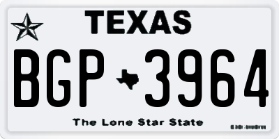TX license plate BGP3964
