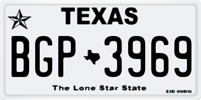 TX license plate BGP3969
