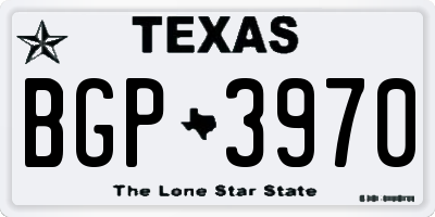 TX license plate BGP3970