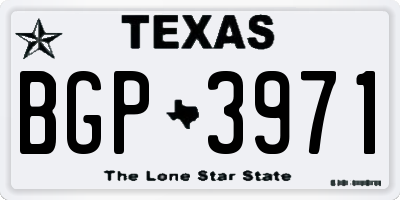 TX license plate BGP3971