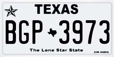 TX license plate BGP3973