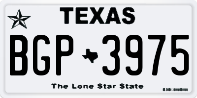 TX license plate BGP3975