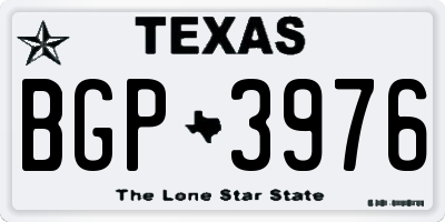 TX license plate BGP3976