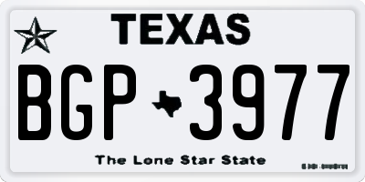 TX license plate BGP3977