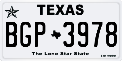 TX license plate BGP3978