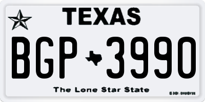 TX license plate BGP3990