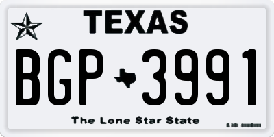 TX license plate BGP3991